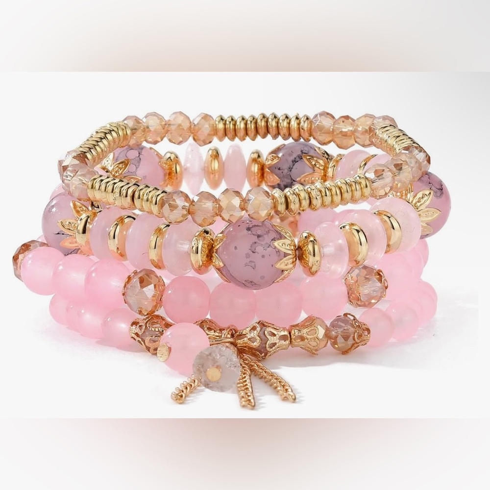 Pink and Gold Stackable Bracelets!